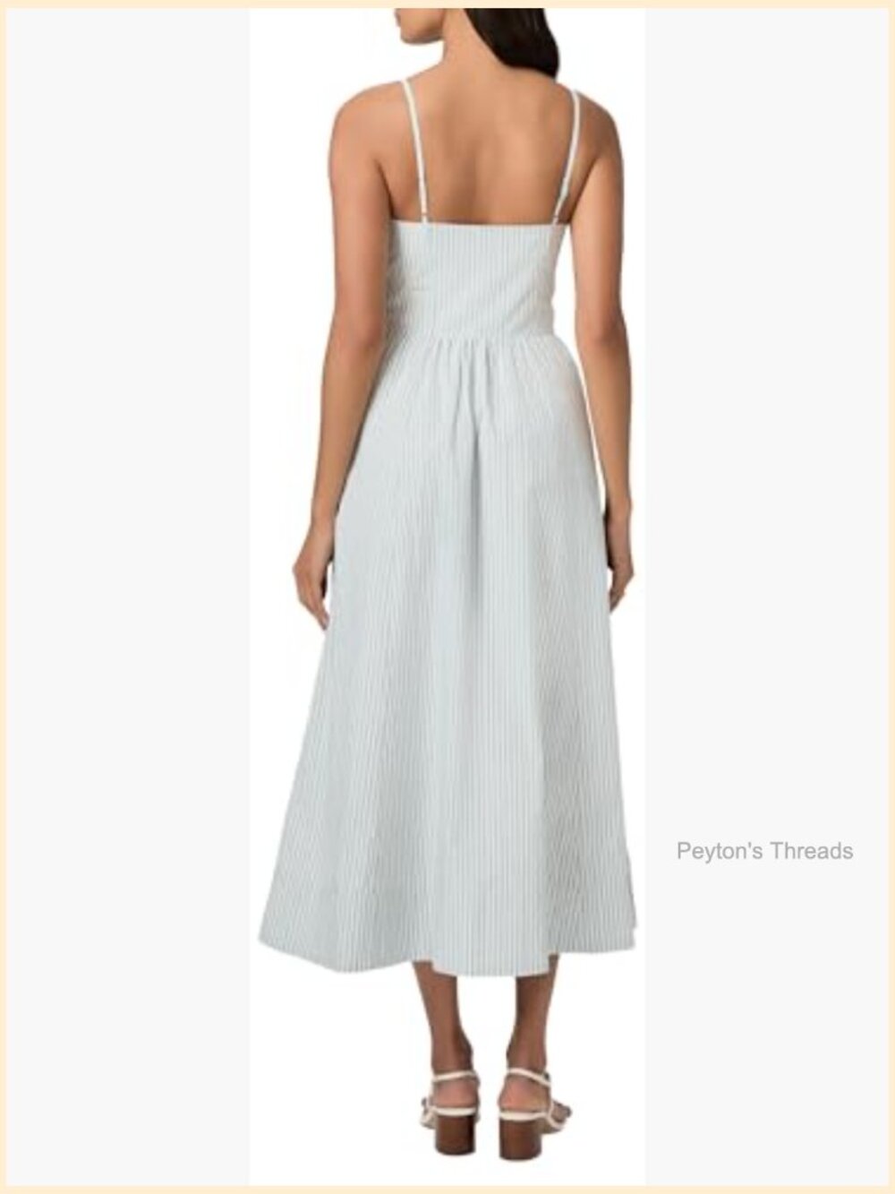 Fit-and-Flare Midi Dress with Sweetheart Neck and Zipper Back - Picture 3 of 4
